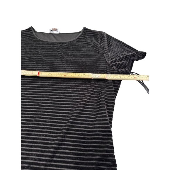 Calvin Klein Black Striped Short Sleeve Top L - Picture 8 of 9